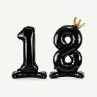 18 År Stående Sifferballong Svart