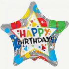 Stjärna Happy Birthday Folieballong