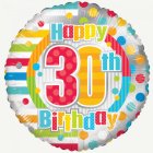 Rund Happy 30th Birthday Folieballong