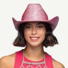 Cowboyhatt Glitter Ljusrosa