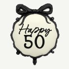 Happy 50 Folieballong Svart/Vit
