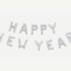 Happy New Year Folieballonger Silver