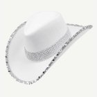 Glitter Cowboyhatt Vit
