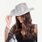 Glitter Cowboyhatt Silver