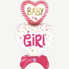Baby Girl Hjärta Folieballong