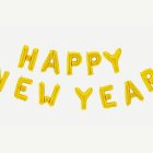Happy New Year Folieballonger Guld