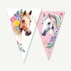 Hästflaggbanner med blommor