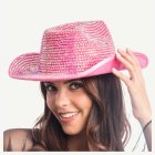 Glitter Cowboyhatt Rosa