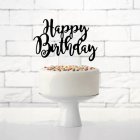 Happy Birthday Tårttopper Svart
