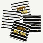 Happy New Year Servetter Svart/Vit/Guld