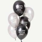 Ballongbukett Happy Birthday Glossy Matt Black