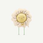 Gående Blomma Folieballong Ljus Beige