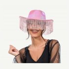 Glittrande Cowboyhatt Med Fransar Ljusrosa
