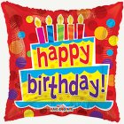 Fyrkantig Happy Birthday Folieballong