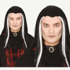 Vit Slinga Vampyrperuk Svart