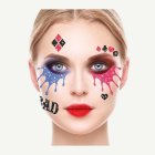 Harley Quinn Ansiktssmycken Blå/Ljusrosa