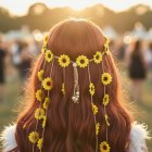 Hippie Solros Hårblommor Gul
