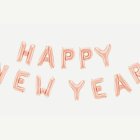 Happy New Year Folieballonger Roséguld