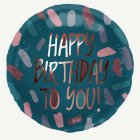 Happy Birthday Folieballong Petroleum/Rosa