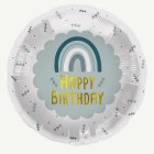 Happy Birthday Folieballong Regnbåge Blå