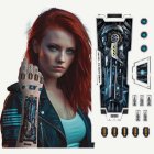 Cyborg Arm Falska Tatueringar