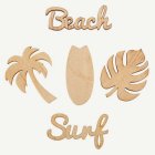 Beach Surf Bordskonfetti Trä