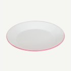 Metall Tallrik Vit/Rosa