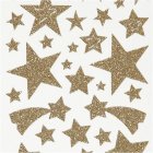 Stjärnglitterklistermärken Guld