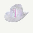 Paljett Cowboyhatt Iriserende Vit