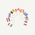 Internationella Flaggor Tårtpinnar