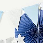 Vimpelgirlang Ljusblå/Silverglitter