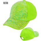 Keps med rhinsten neon grön