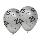 25 År Latexballonger Silver