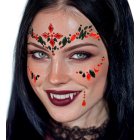Vampyr Harlekin Ansiktssmycken Röd