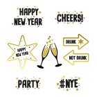 Happy New Year Fönsterklistermärken Svart/Guld