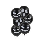 Halloweenballonger med ansikten svarta