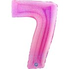 Stor sifferballong holografisk rosa