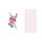Rosa Blommor & Ränder Servetter
