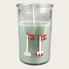Danska Flaggor Ljus i Glas Grön