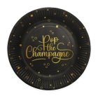Pop the Champagne Papperstallrikar Svart/Guld