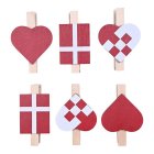 Hjärta/Flagga Klädnypor Röd