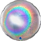 Rund Folieballong Holografisk Silver