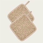 Blommiga Grytlappar Beige
