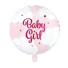 Baby Girl Folieballong Rund Ljusrosa