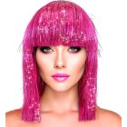 Glitter Disco Peruk Rosa