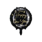 Happy New Year Folieballong Svart