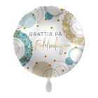 Grattis På Födelsedagen Folieballong Blå/Guld