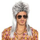 80-tal Rockstar Mullet Peruk Grå