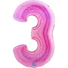 Stor holografisk rosa sifferballong