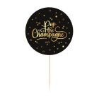 Pop the Champagne Tårtdekorationer Svart/Guld